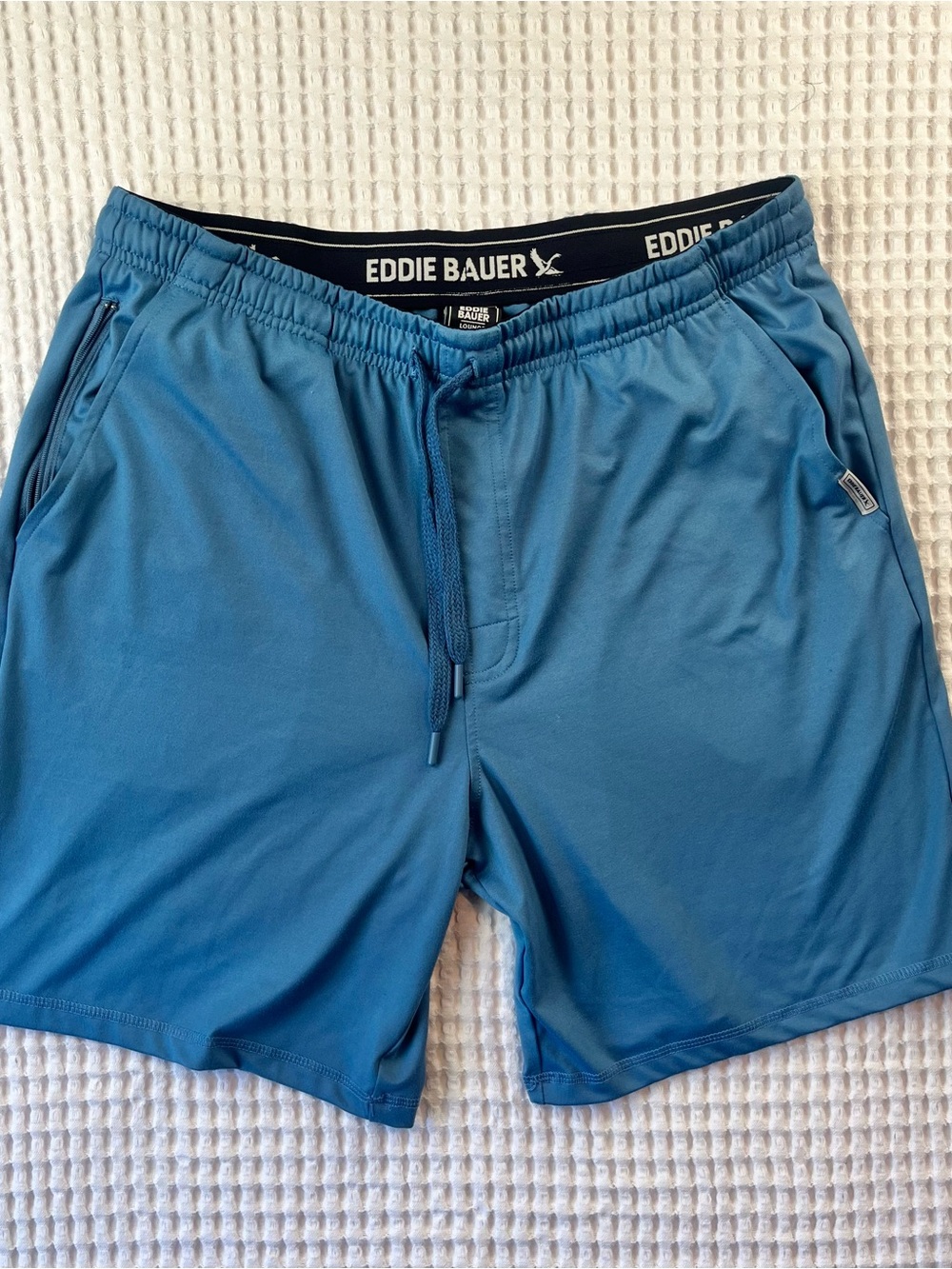 Eddie Bauer Lounge Shorts Blue Athletic Drawstring Men’s Large with Pockets